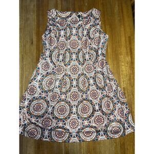 Julian Taylor New York Women 18W Round Neck Sleeveless Tribal Geometric Dress‎